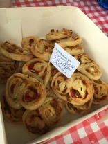 Goats cheese and red pepper palmiers